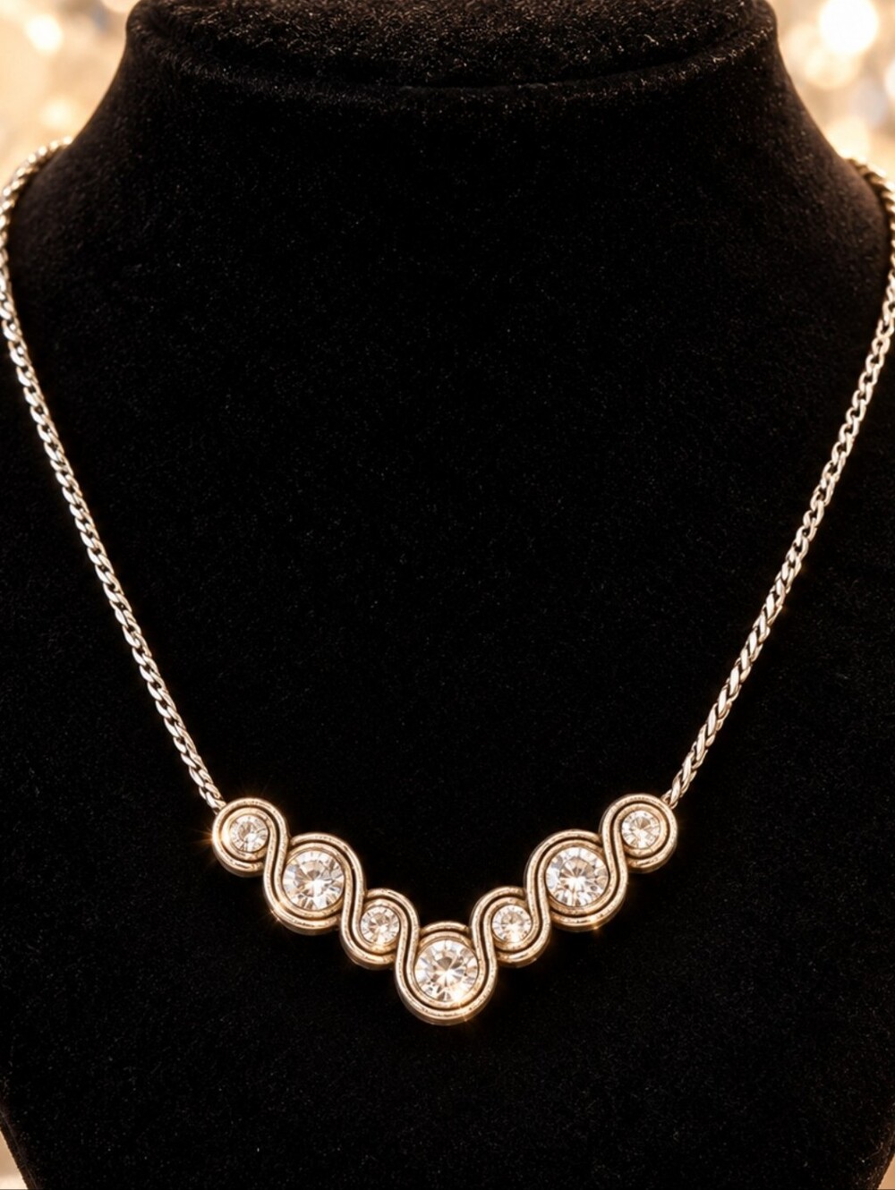 Brighton Infinity Sparkle Crystal Silver Plated Necklace 16"-18"